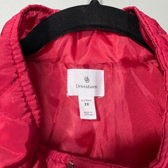 Dressbarn Red Zip Front Preppy Quilted Puffer Vest - Size 2X - Women's Plus Size - Picture 5 of 7